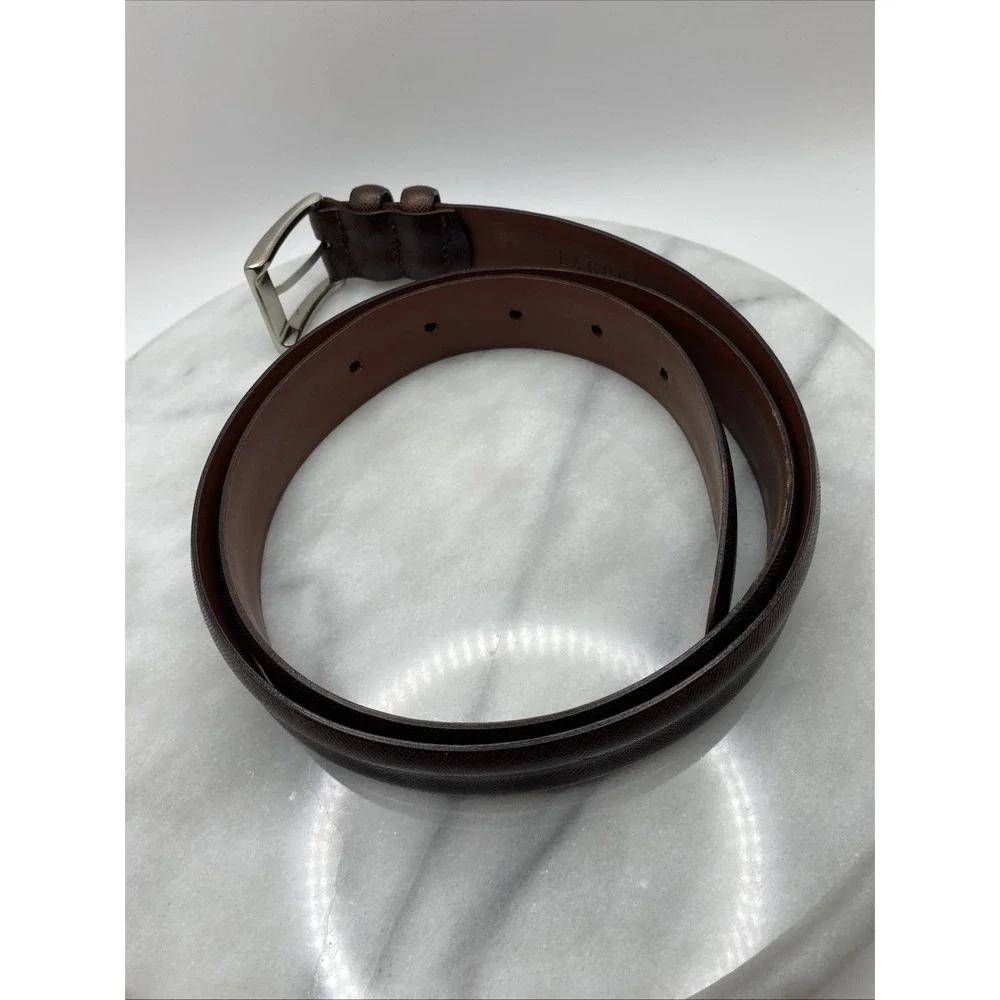 Bachrach‎ Italian Leather Dark Brown Belt - Solid Buckle - Men's 42